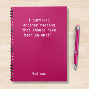 Funny Personalised I Survived Office Meeting Notebook