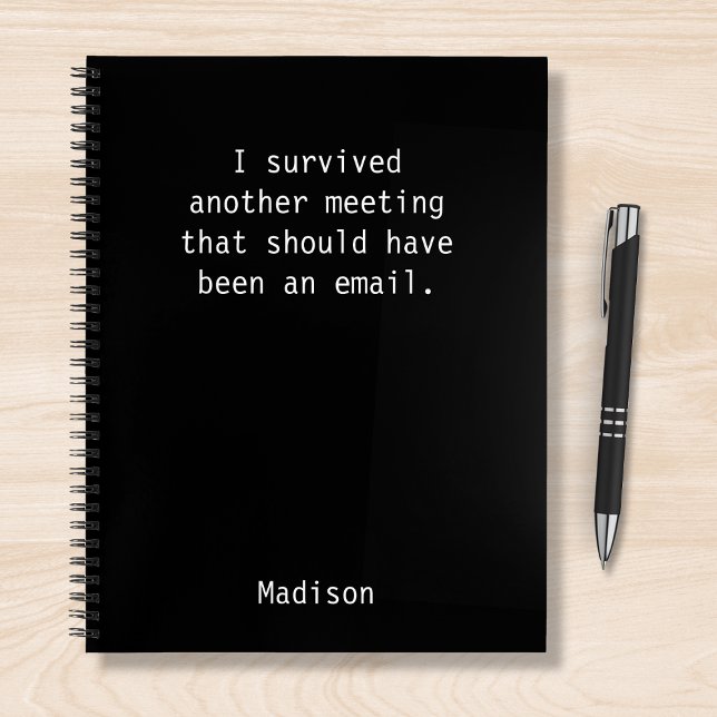 Funny Personalised I Survived Office Meeting Notebook (Creator Uploaded)