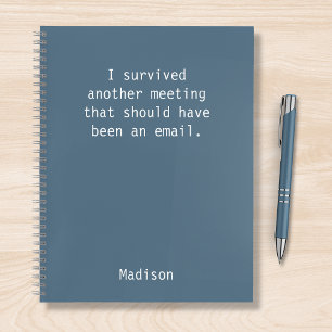 Funny Personalised I Survived Office Meeting Notebook