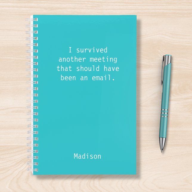 Funny Personalised I Survived Office Meeting Notebook (Creator Uploaded)