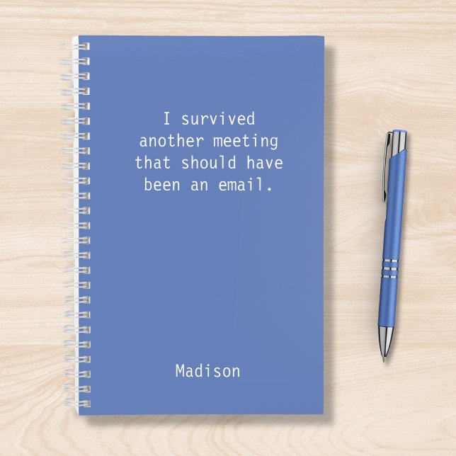 Funny Personalised I Survived Office Meeting Notebook (Creator Uploaded)