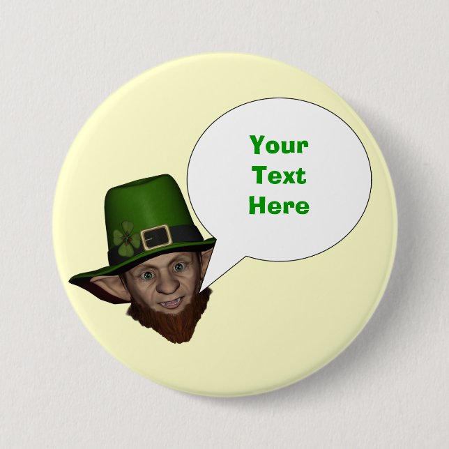 Funny personalised  Irish leprechaun 7.5 Cm Round Badge (Front)