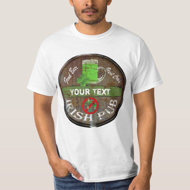 Funny Personalised Irish pub sign T-Shirt (Front)