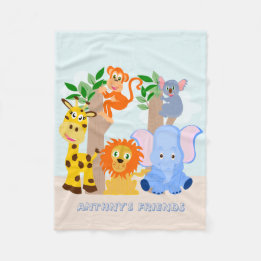 Funny personalised jungle fleece blanket