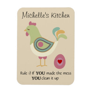 Funny Personalised Kitchen Rule Chicken Magnet