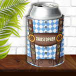 Funny Personalised Lederhosen Oktoberfest Can Cooler<br><div class="desc">Fun and festive Oktoberfest design</div>