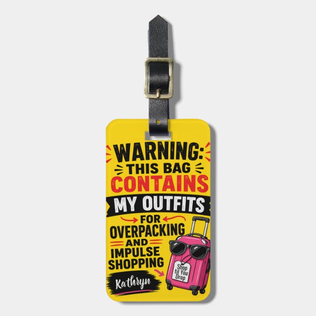 Funny Personalised  Luggage Tag (Front Vertical)