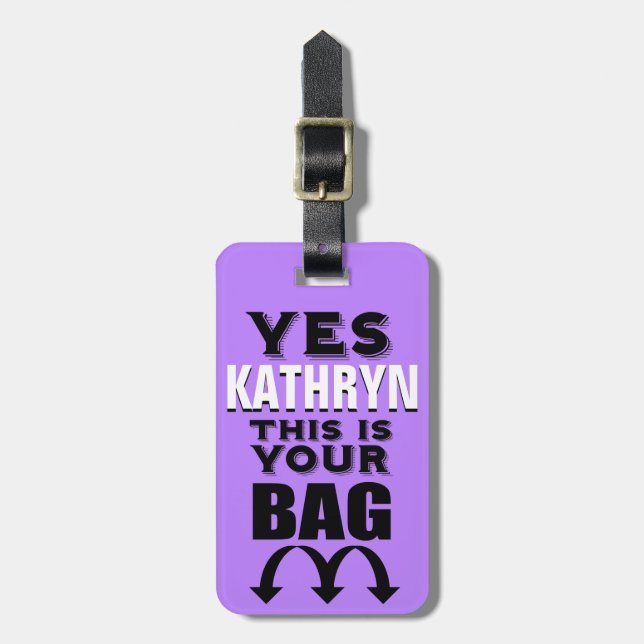 Funny Personalised Luggage Tag (Front Vertical)