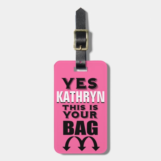 Funny Personalised Luggage Tag (Front Vertical)