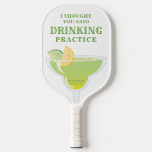 Funny Personalised Margarita Green and White Pickleball Paddle