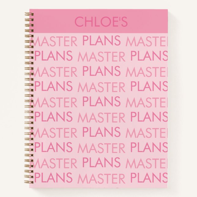 Funny Personalised Master Plans Office Teacher Notebook (Front)