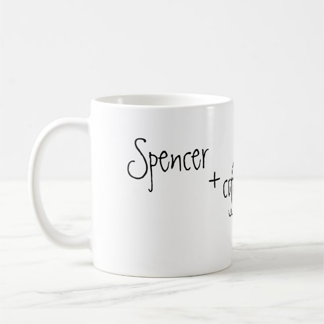 funny personalised me+coffee coffee mug (Left)