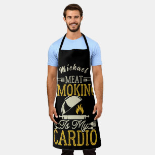 Funny Personalised Meat Smoking Is My Cardio Apron