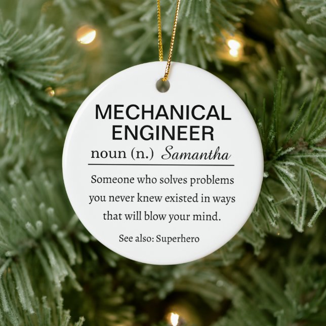 Funny Personalised Mechanical Engineer Definition Ceramic Ornament (Tree)