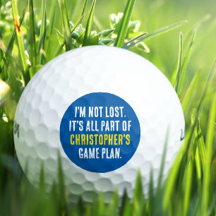Funny Personalised Name Blue Lost Golf Balls
