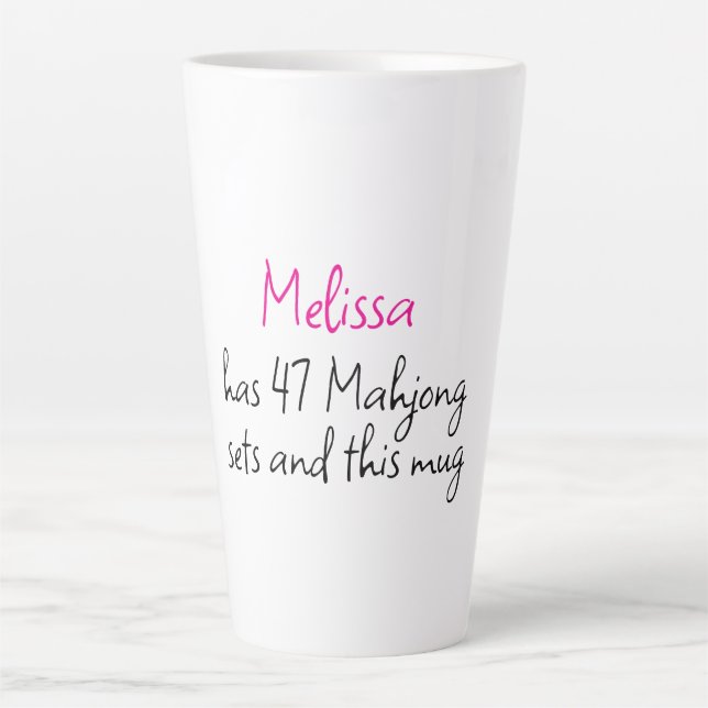 Funny Personalised Name Creative Mahjong  Latte Mug (Front)