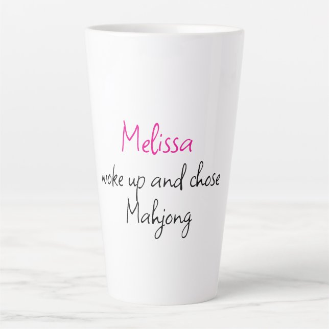 Funny Personalised Name Creative Mahjong  Latte Mug (Front)