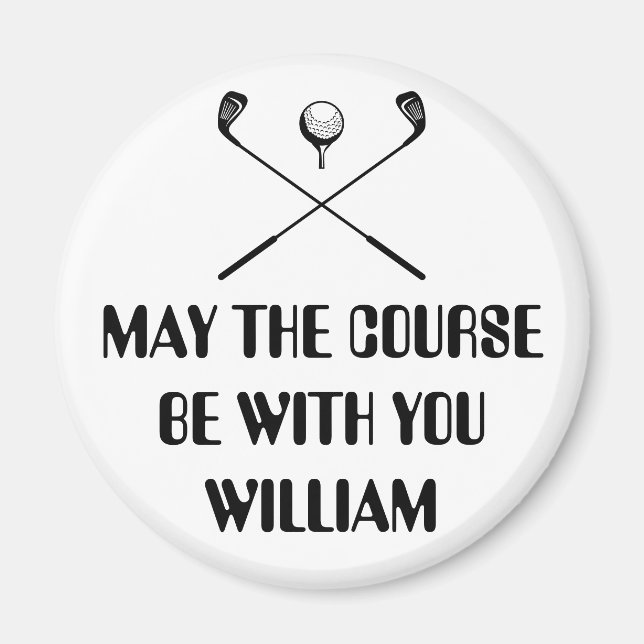 Funny Personalised Name Golf Magnet (Front)
