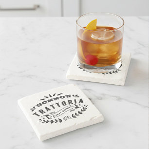 Funny Personalised Nonno's Italian Trattoria Stone Coaster