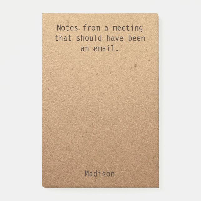 Funny Personalised Notes Office Business Meeting (Front)