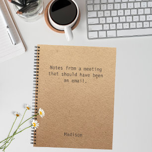 Funny Personalised Notes Office Meeting Notebook