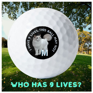 Funny Personalised Novelty Monogram Cat Advice  Golf Balls