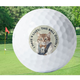 Funny Personalised Novelty Monogram Cat Advice Golf Balls