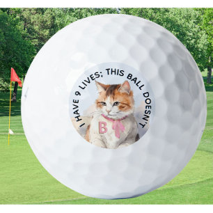 Funny Personalised Novelty Monogram Cat Advice  Golf Balls