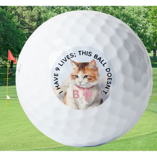 Funny Personalised Novelty Monogram Cat Advice  Golf Balls (Creator Uploaded)