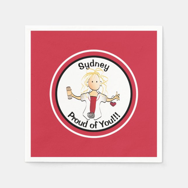 Funny Personalised Nurse Graduate Napkins (Front)