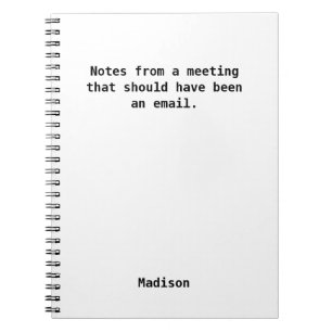 Funny Personalised Office Notebook – Hilarious Mee