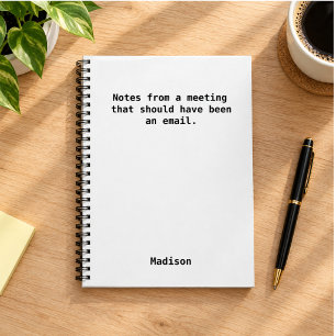 Funny Personalised Office Notebook – Hilarious Mee