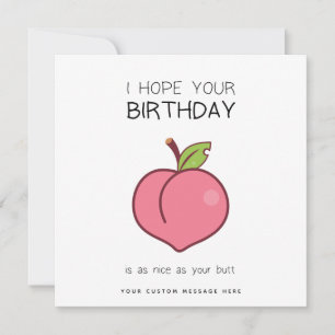 Funny Personalised Peach-Themed Birthday Card