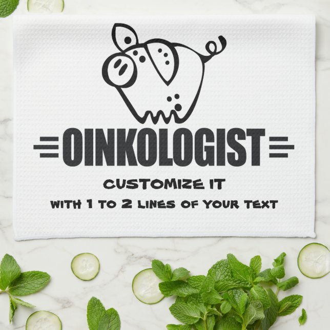 Funny Personalised Pig Tea Towel (Folded)