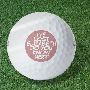 Funny Personalised Pink Comic Book Lost Golf Balls