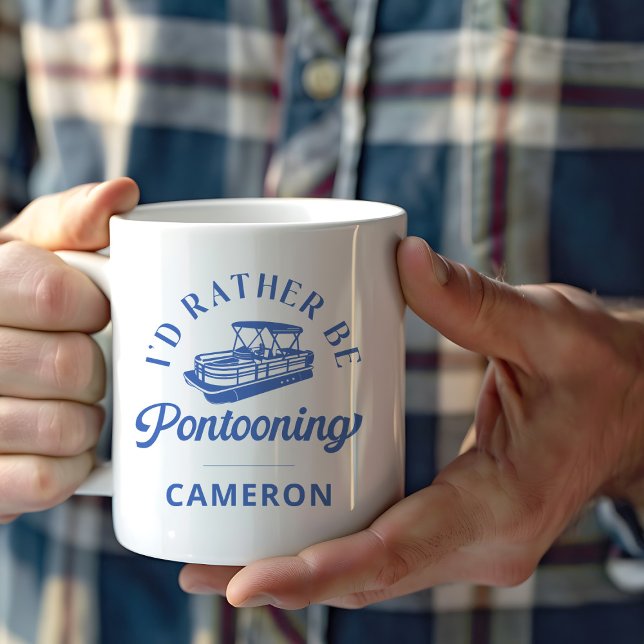 Funny Personalised Pontoon Boat Lover Quote Coffee Mug (Creator Uploaded)