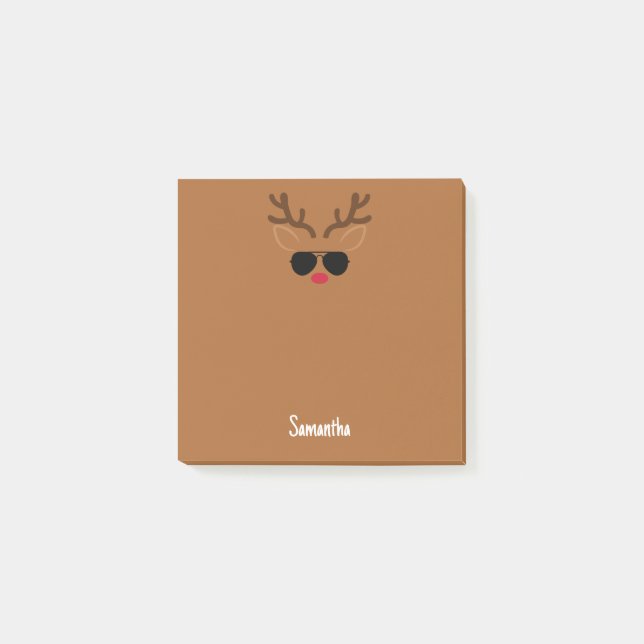 Funny Personalised Reindeer Sticky Notes (Front)
