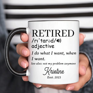 Funny Personalised Retirement Retired Definition Mug