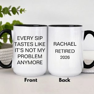 Funny Personalised Retirement Two-Tone Coffee Mug