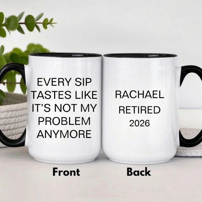 Funny Personalised Retirement Two-Tone Coffee Mug (Creator Uploaded)