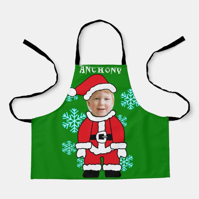 Funny personalised Santa Claus face in hole Apron (Front)