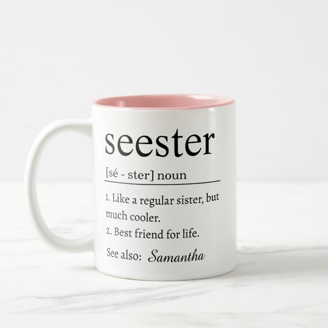 Funny Personalised Sister Definition Mug (Left)