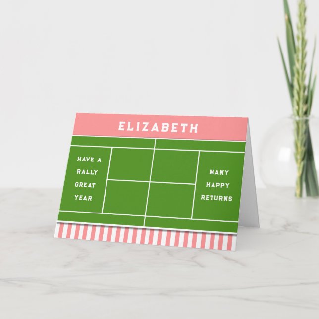 funny personalised tennis birthday card (Front)
