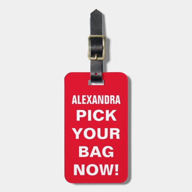 Funny Personalised Travel Luggage Tag (Front Vertical)