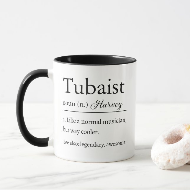 Funny Personalised Tubaist Definition Mug (With Donut)