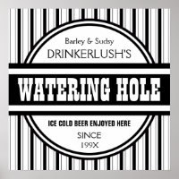 Funny Personalised Watering Hole Home Bar Sign