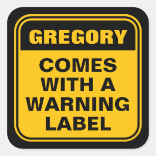 Funny personalised yellow comes with warning label