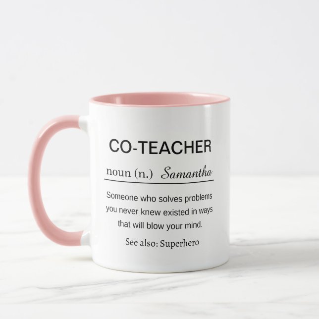 Funny Personalized Co-Teacher Definition Mug (Left)