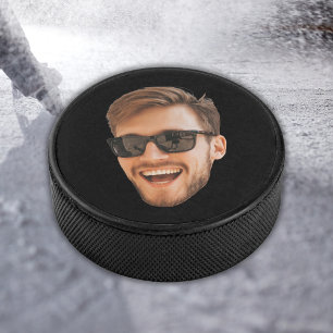 Funny Personalized Men Face Photo Hockey Puck