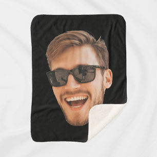 Funny Personalized Men Photo Sherpa Blanket